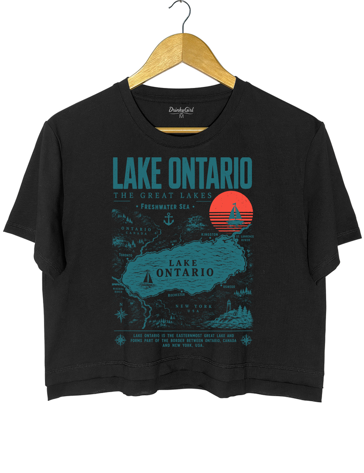Lake Ontario Great Lakes Retro Lake Life Crop Top