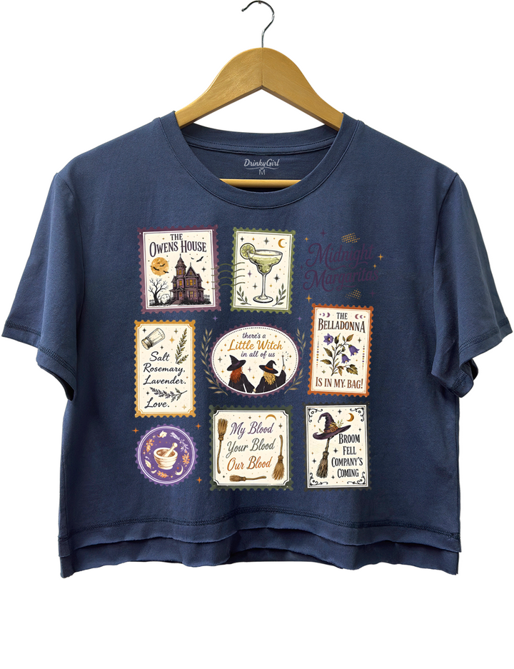 Vintage Midnight Margaritas Practical Magic Crop Top