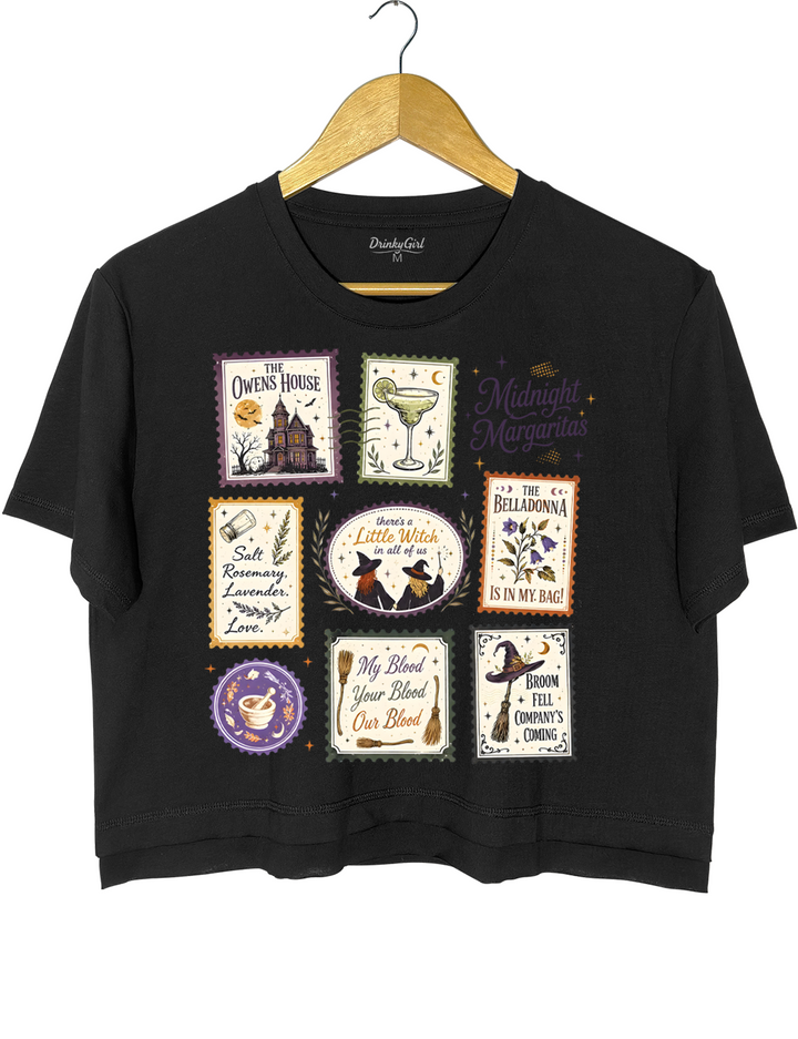 Vintage Midnight Margaritas Practical Magic Crop Top