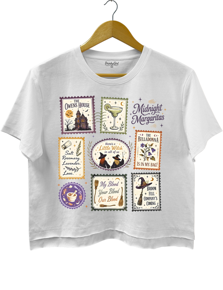 Vintage Midnight Margaritas Practical Magic Crop Top