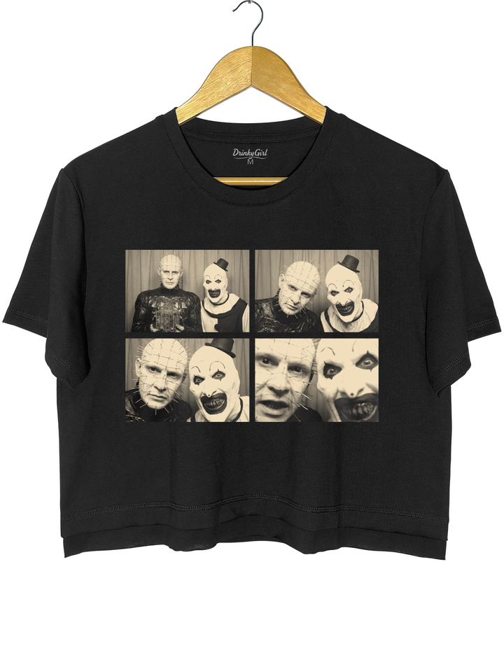 Art the Clown &amp; Pinhead Photo Booth Crop Top