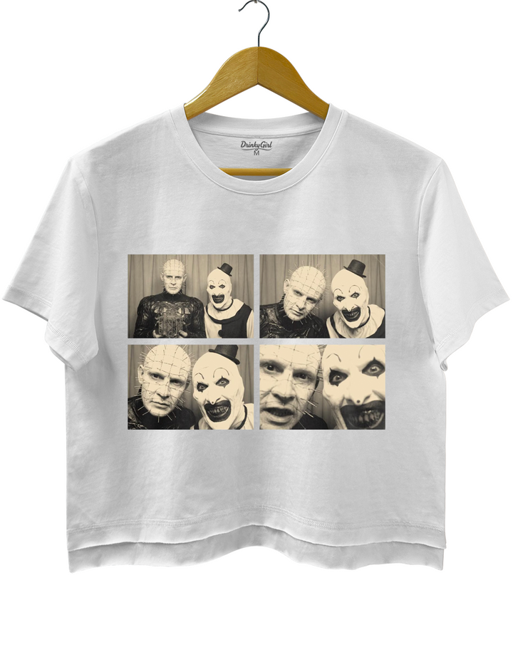 Art the Clown &amp; Pinhead Photo Booth Crop Top