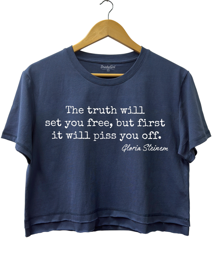 Gloria Steinem The Truth Will Set You Free Quote Crop Top