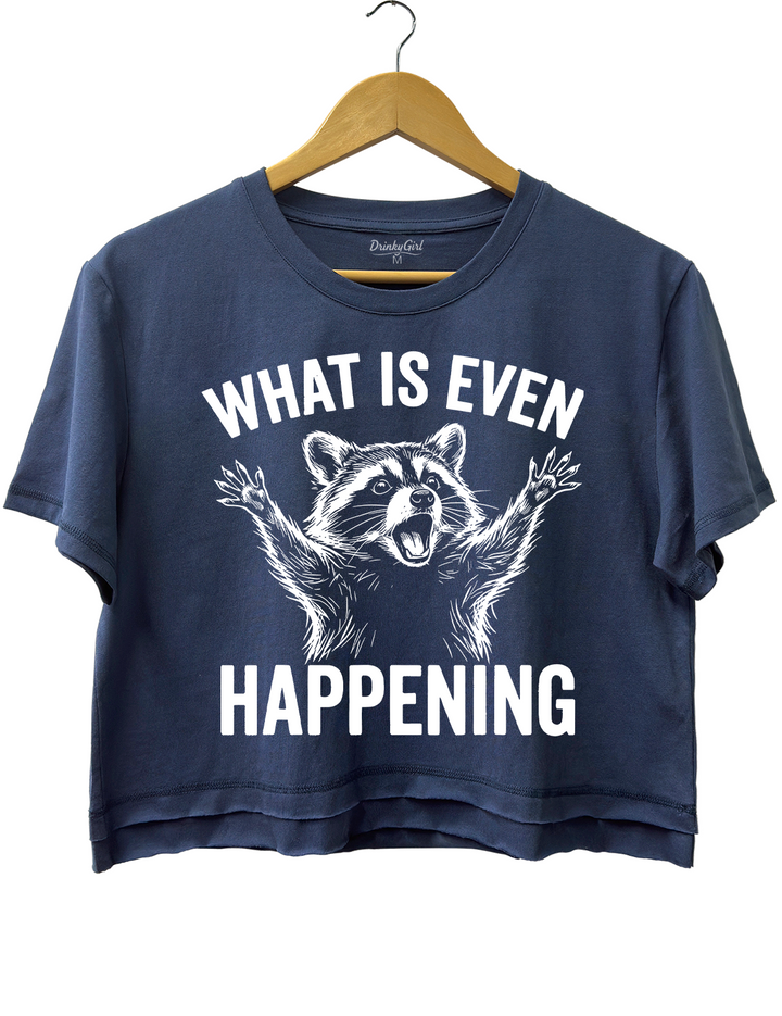 What Is Even Happening Raccoon Crop Top