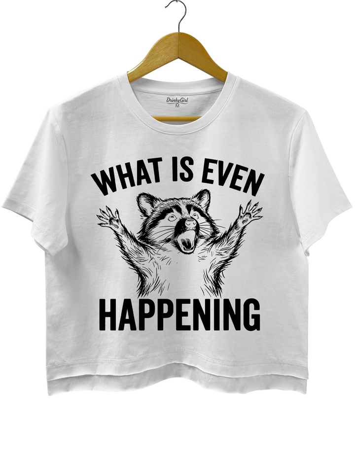What Is Even Happening Raccoon Crop Top