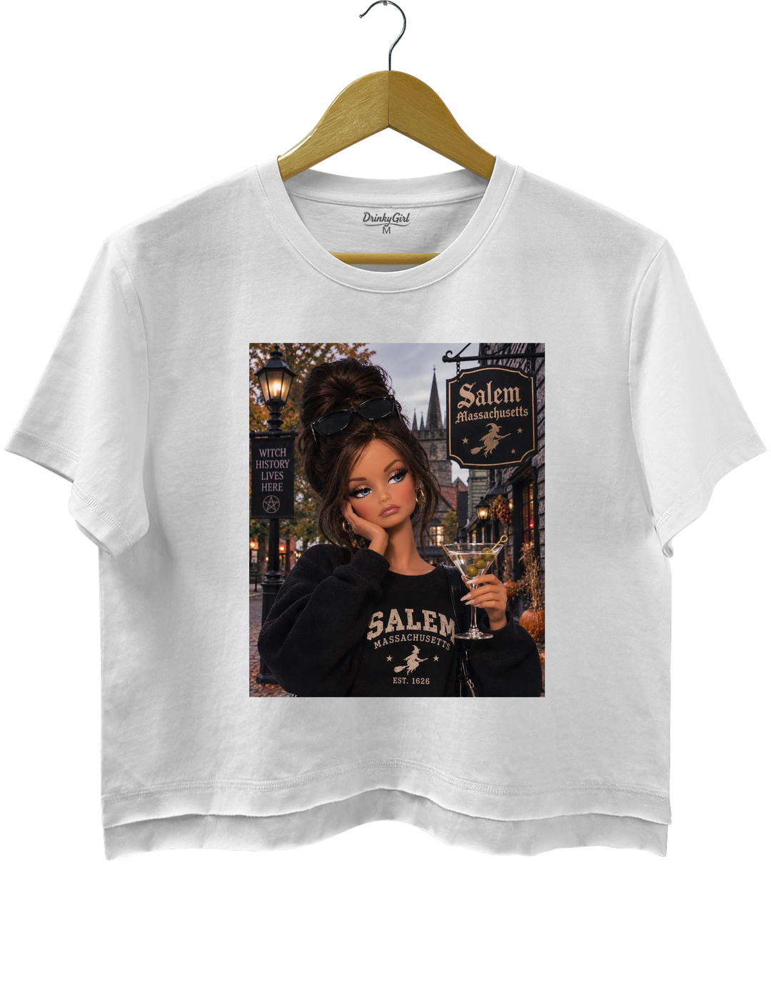 Salem Massachusetts Halloween Doll Crop Top