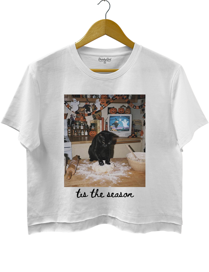 Halloween Black Cat  Crop Top