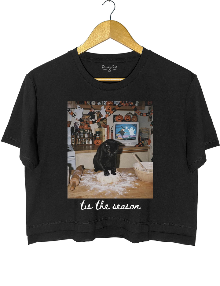 Halloween Black Cat  Crop Top