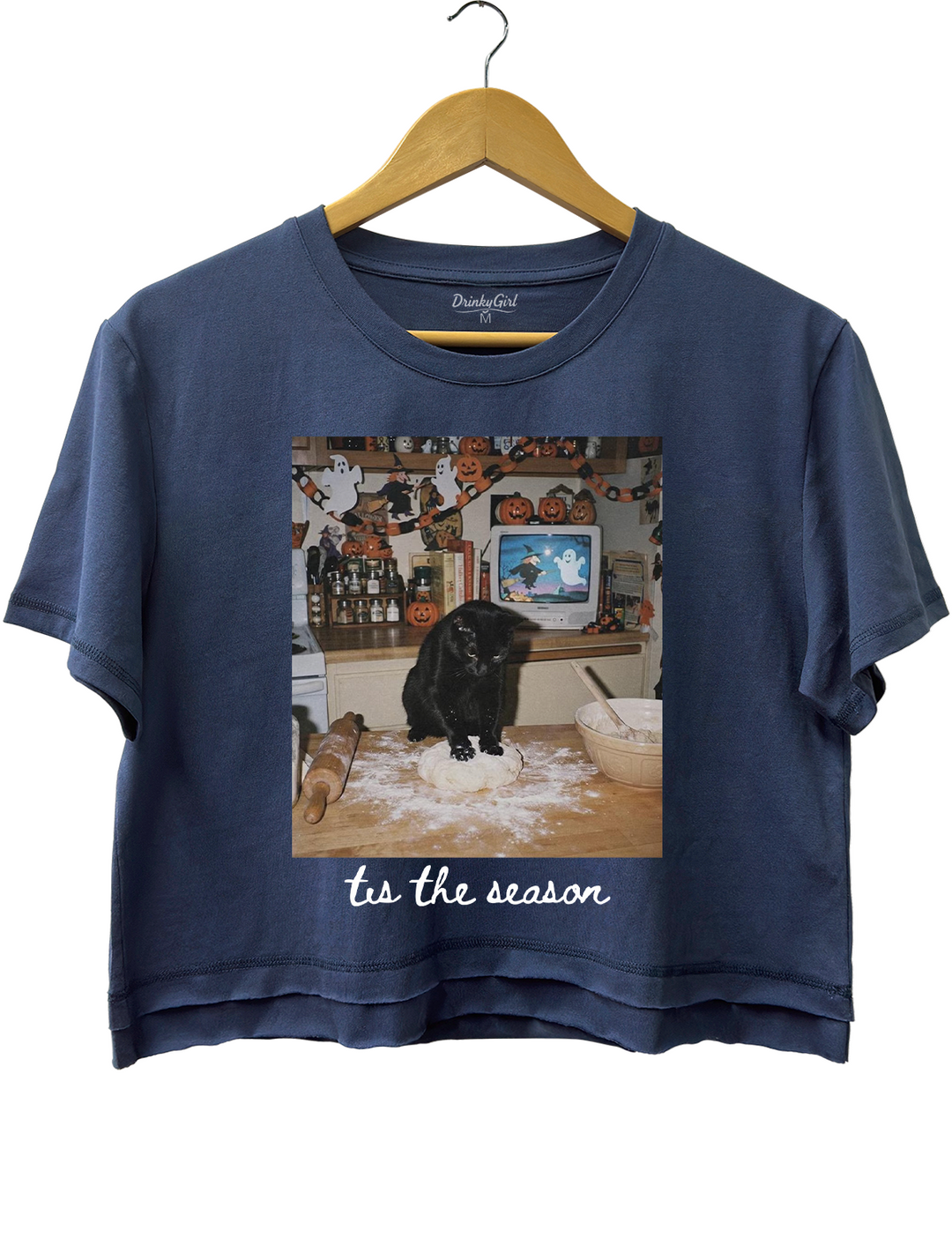 Halloween Black Cat  Crop Top