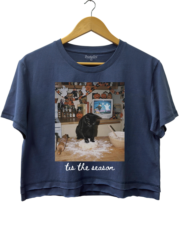 Halloween Black Cat  Crop Top