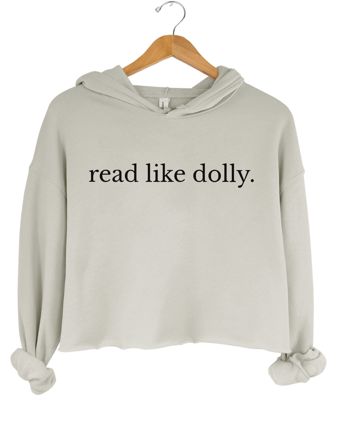 Read Like Dolly Crop Hoodie - Gray