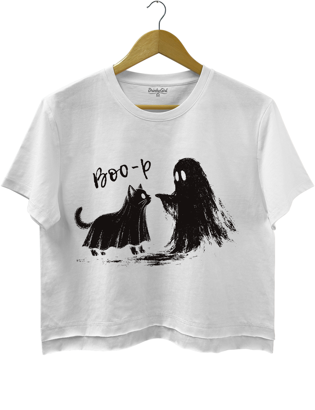 Boo-P Ghost Cat Crop Top
