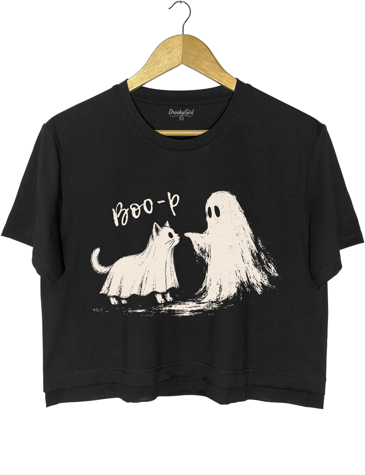 Boo-P Ghost Cat Crop Top