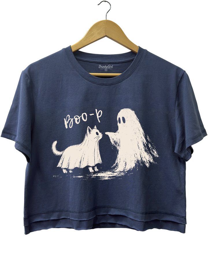 Boo-P Ghost Cat Crop Top