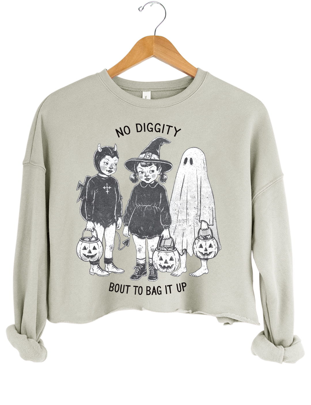 No Diggity Bout To Bag It Up Crop Sweatshirt