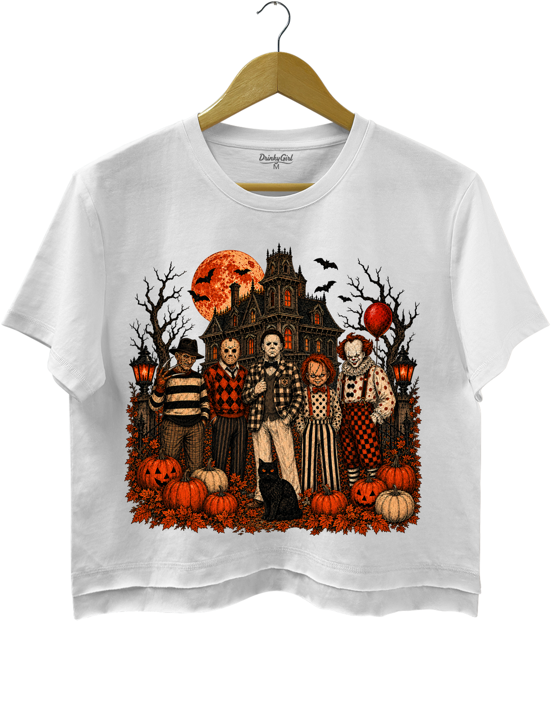 Vintage Horror Legends United Halloween Crop Top
