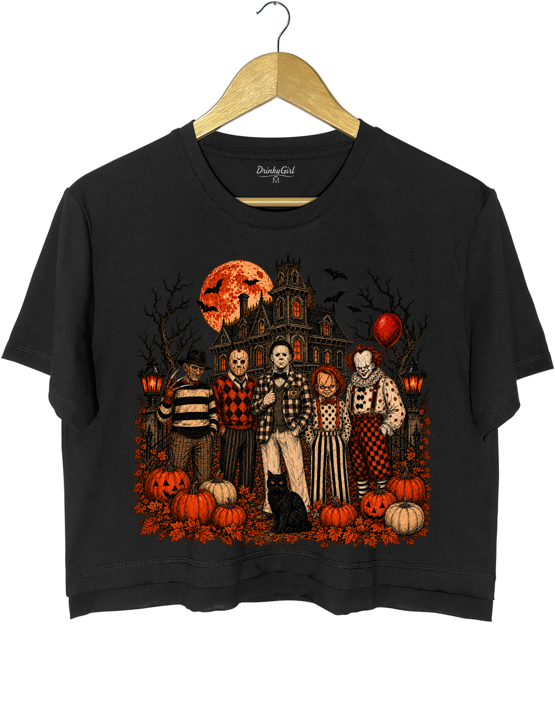 Vintage Horror Legends United Halloween Crop Top