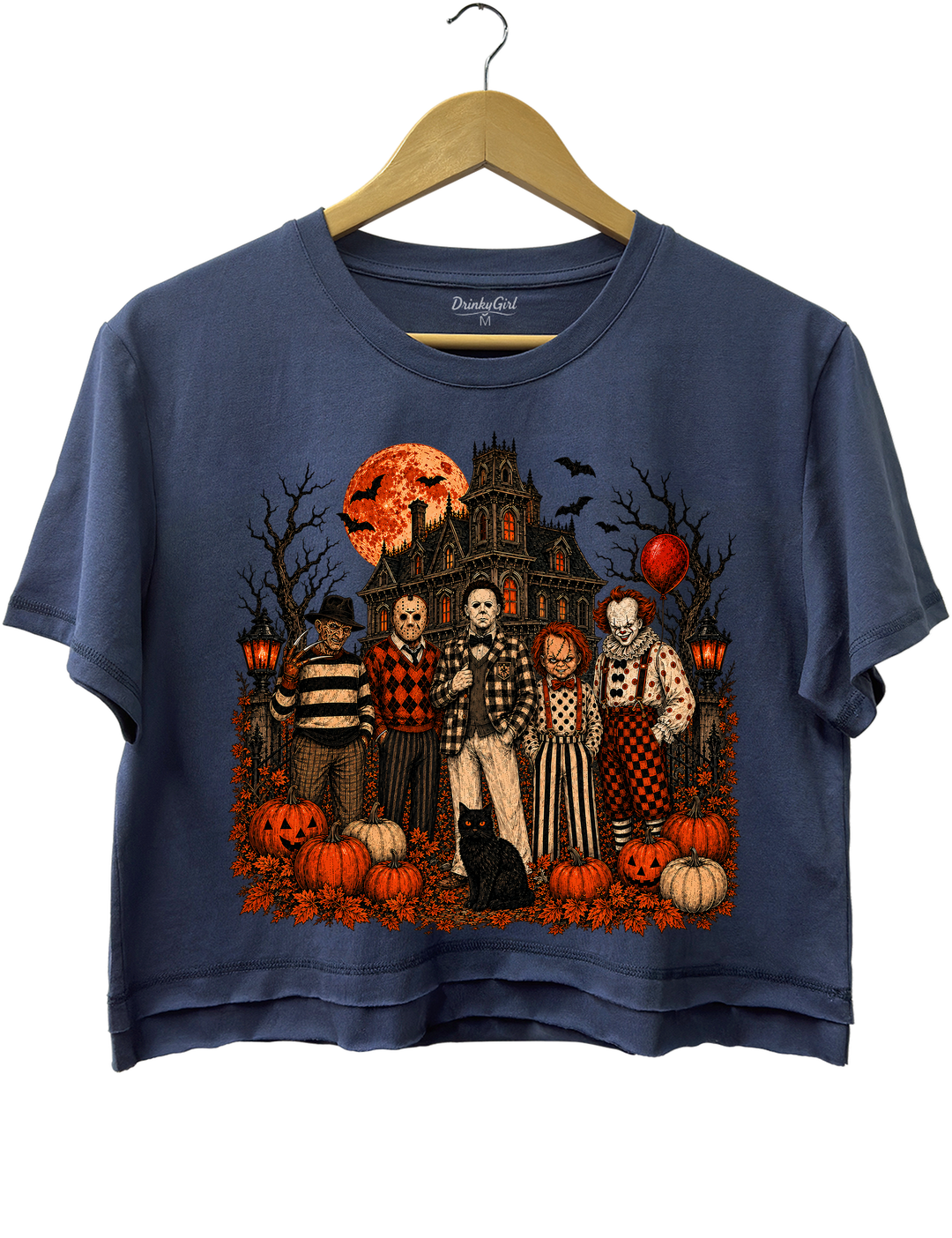 Vintage Horror Legends United Halloween Crop Top