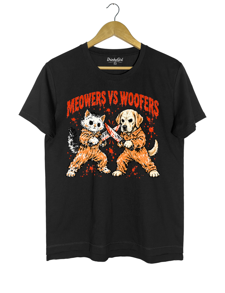 Meowers vs Woofers Halloween Showdown Tee