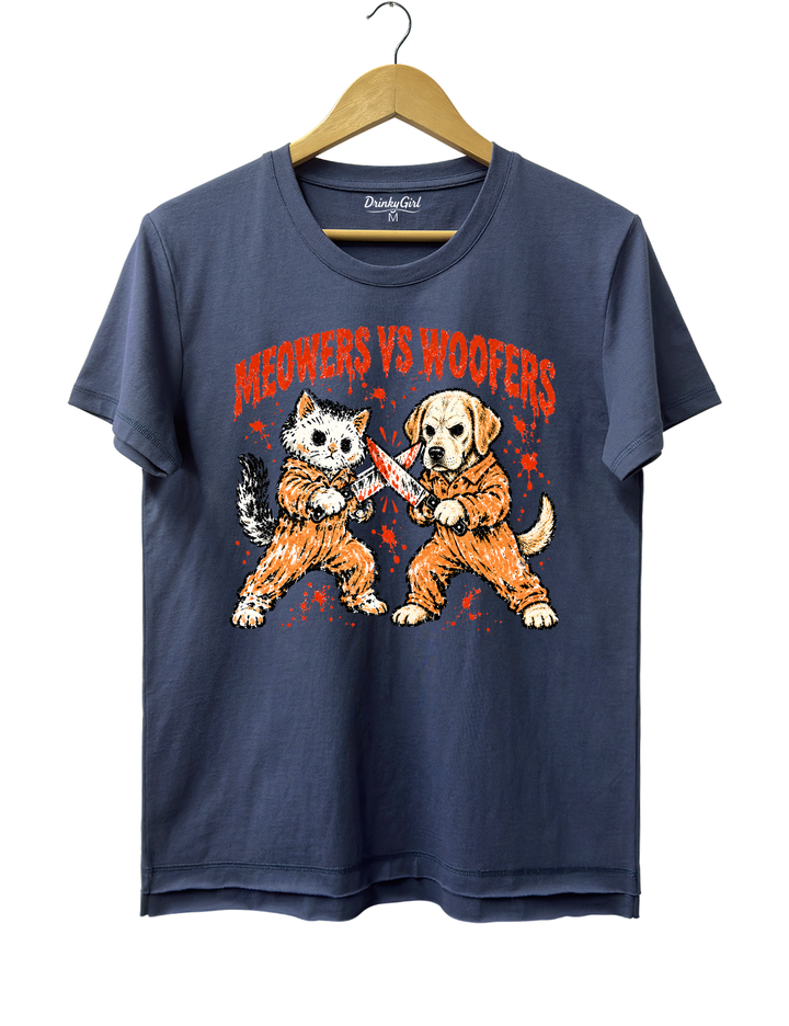Meowers vs Woofers Halloween Showdown Tee
