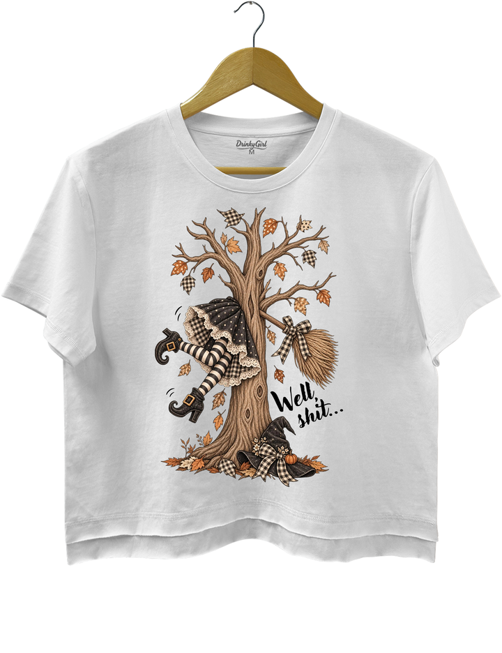Well Shit Funny Witch Crop Top
