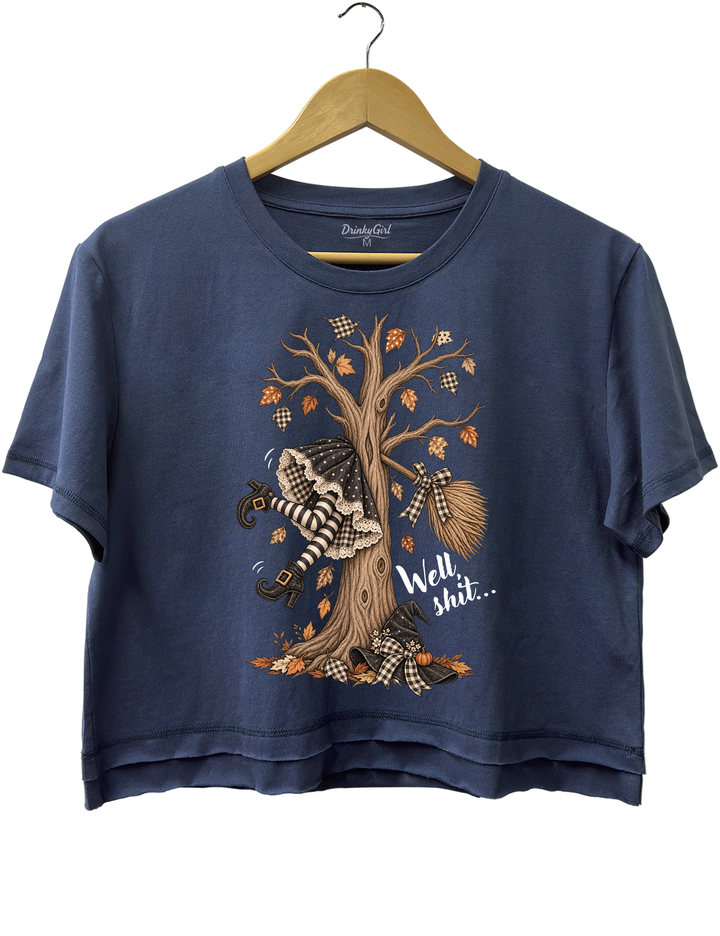 Well Shit Funny Witch Crop Top