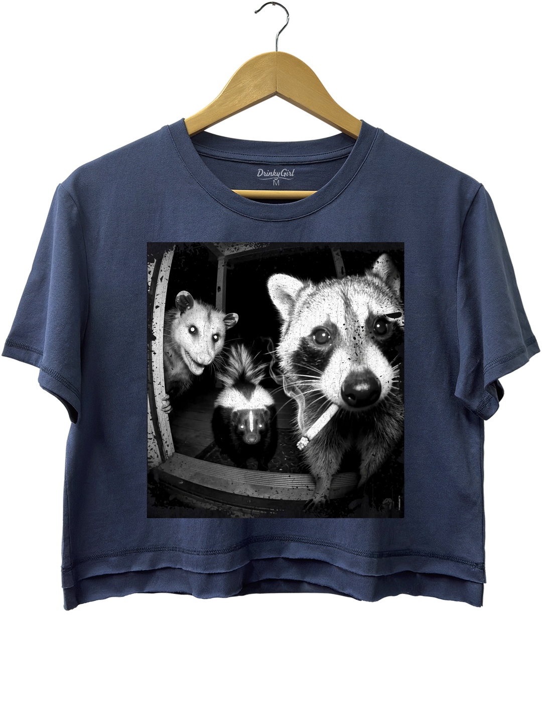 Trash Panda Night Crew Funny Raccoon Opossum Skunk Crop Top