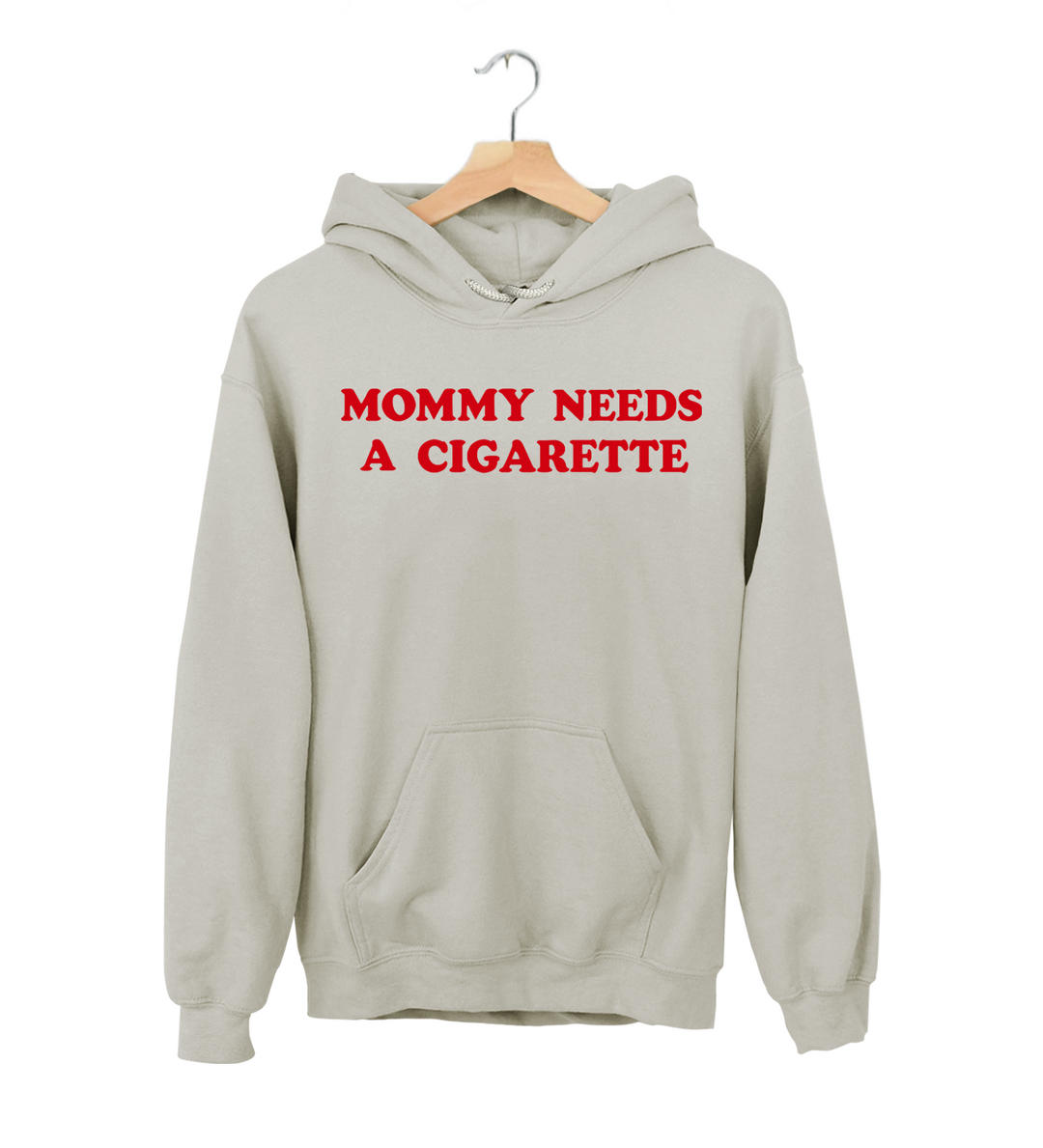 Mommy Needs A Cigarette Hoodie - Gray