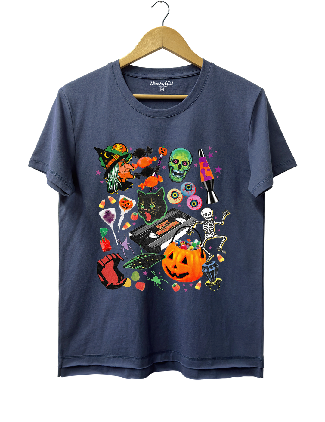 90s Halloween Nostalgia Tee - Navy Blue