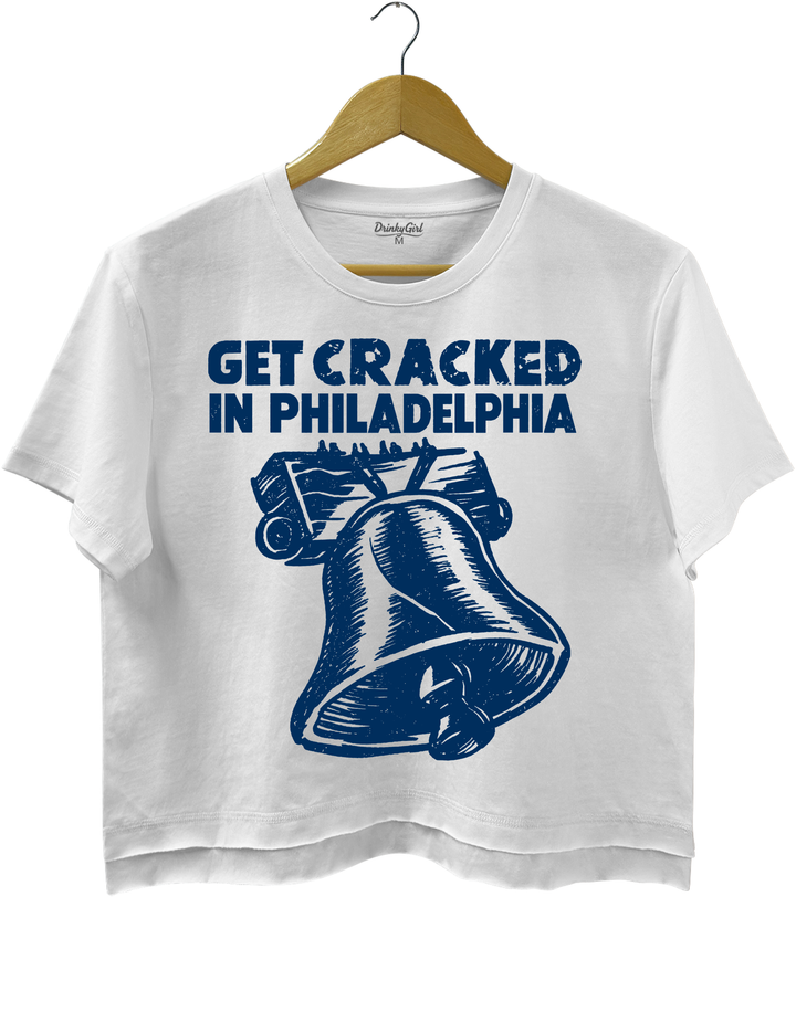 Get Cracked in Philadelphia Crop Top - White