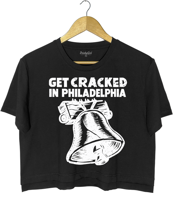 Get Cracked in Philadelphia Crop Top - Black