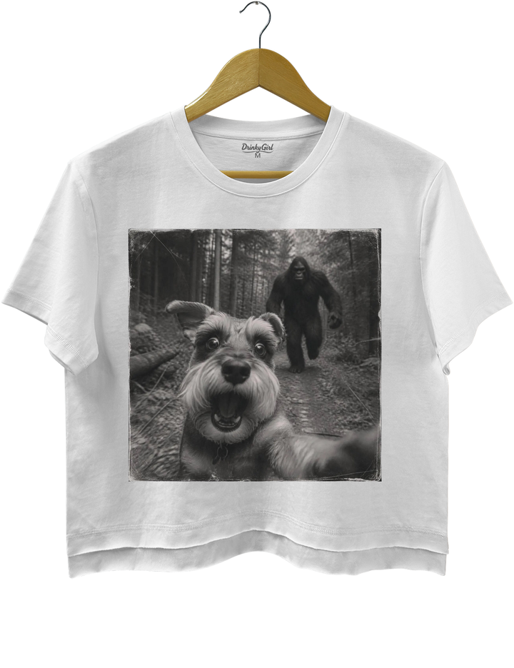 Bigfoot Schnauzer Crop Top - White
