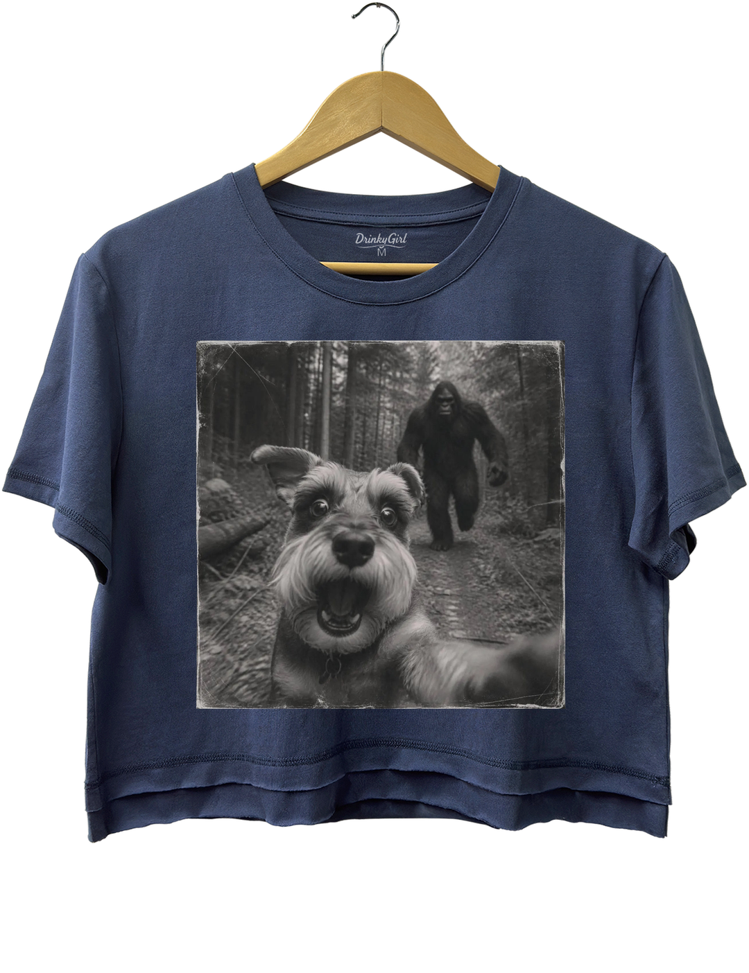 Bigfoot Schnauzer Crop Top - Navy Blue