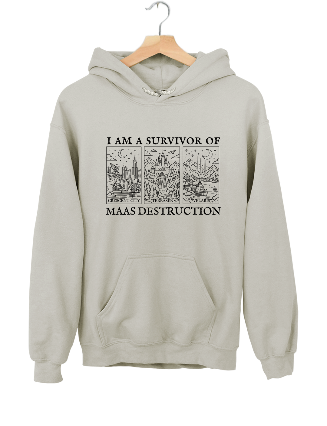 I Am A Survivor Of Maas Destruction Hoodie - Gray
