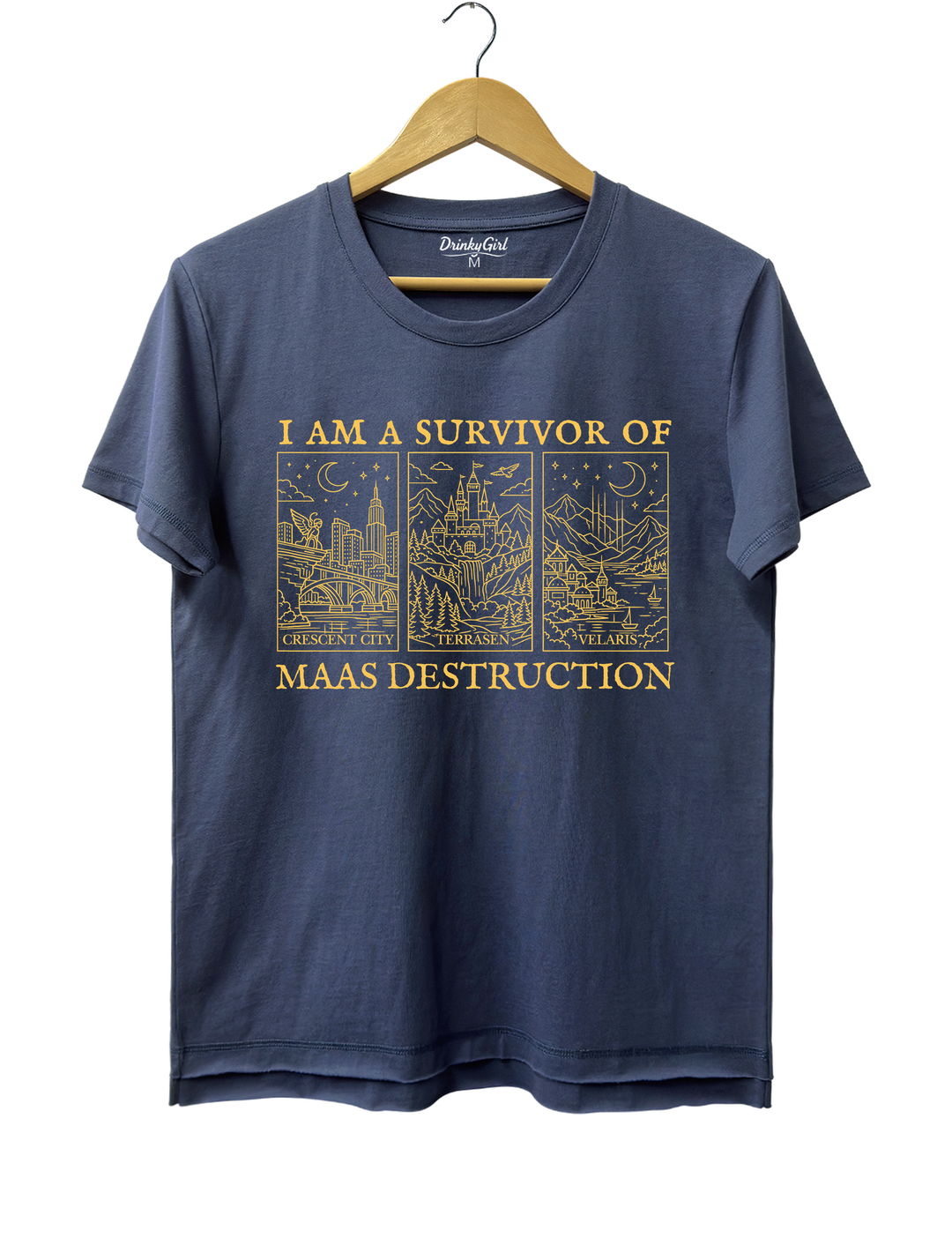 I Am A Survivor Of Maas Destruction Tee - Navy Blue