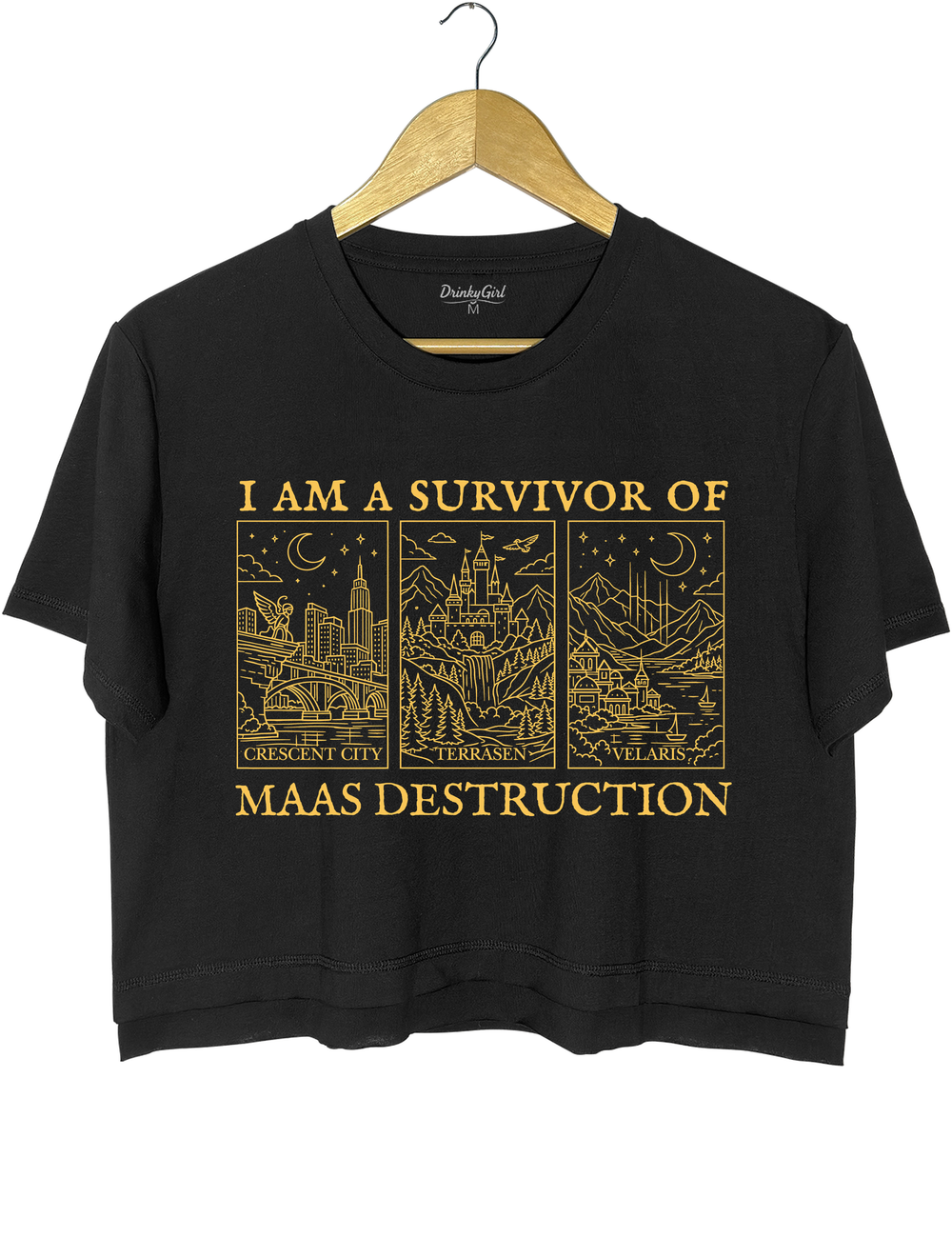 I Am A Survivor Of Maas Destruction Crop Top - Black