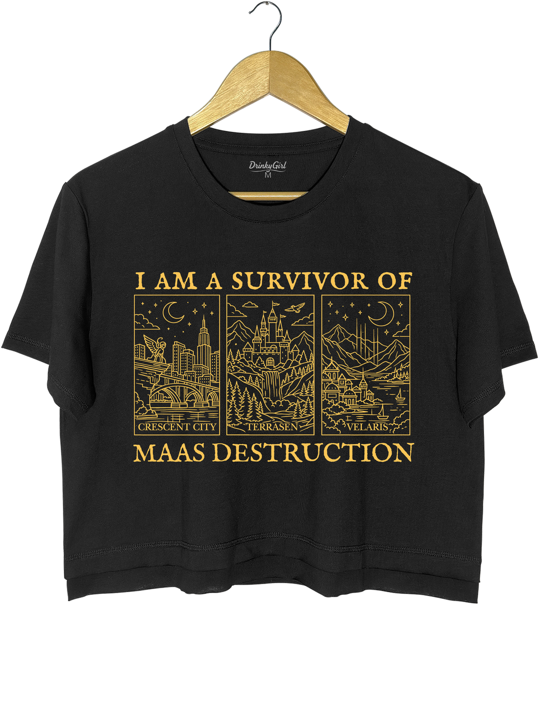 I Am A Survivor Of Maas Destruction Crop Top - Black
