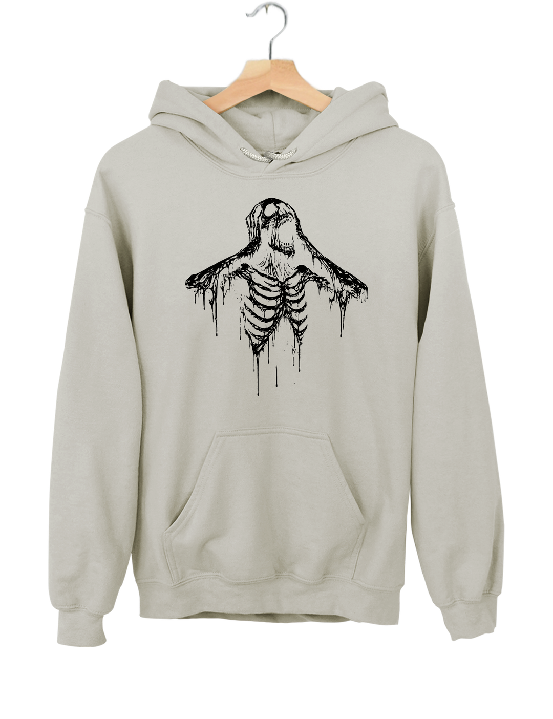 Screaming Skeleton Hoodie - Gray