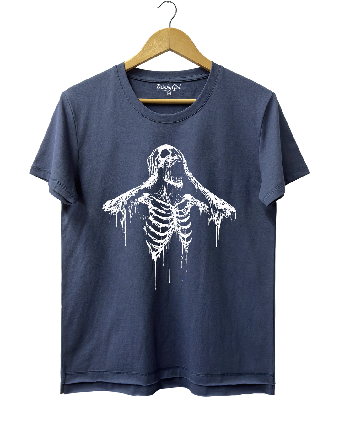 Screaming Skeleton Tee - Navy Blue