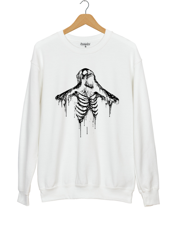 Screaming Skeleton Sweatshirt - White