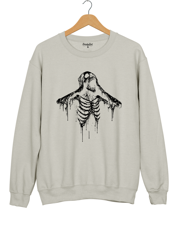 Screaming Skeleton Sweatshirt - Gray