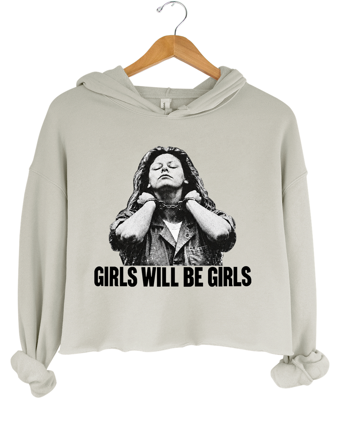 Aileen Wuornos Girls Will Be Girls Crop Hoodie - Gray