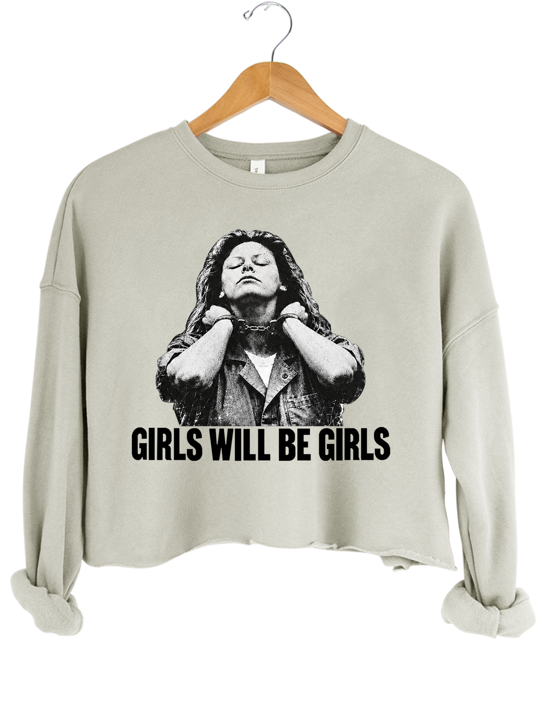 Aileen Wuornos Girls Will Be Girls Crop Sweatshirt - Gray