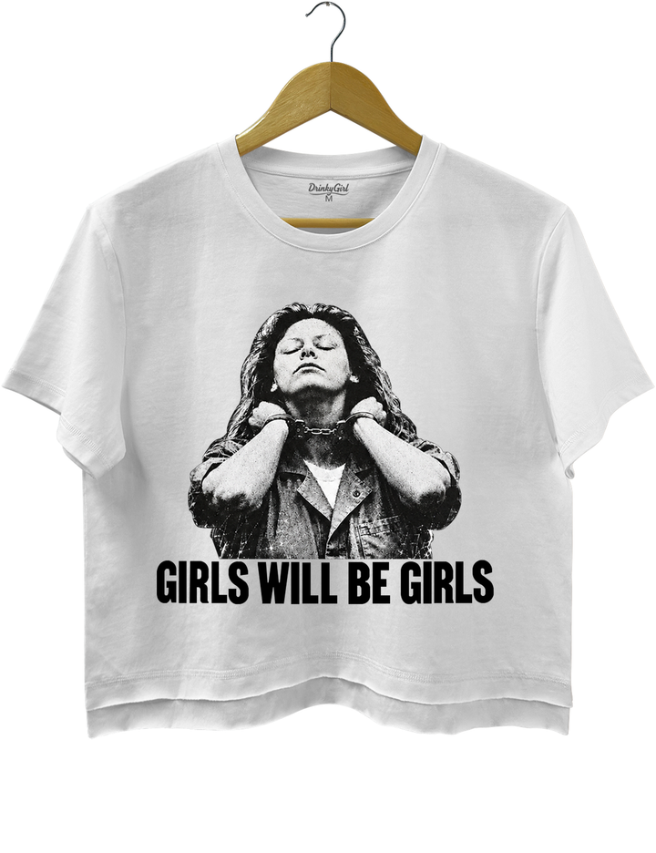 Aileen Wuornos Girls Will Be Girls Crop Top - White