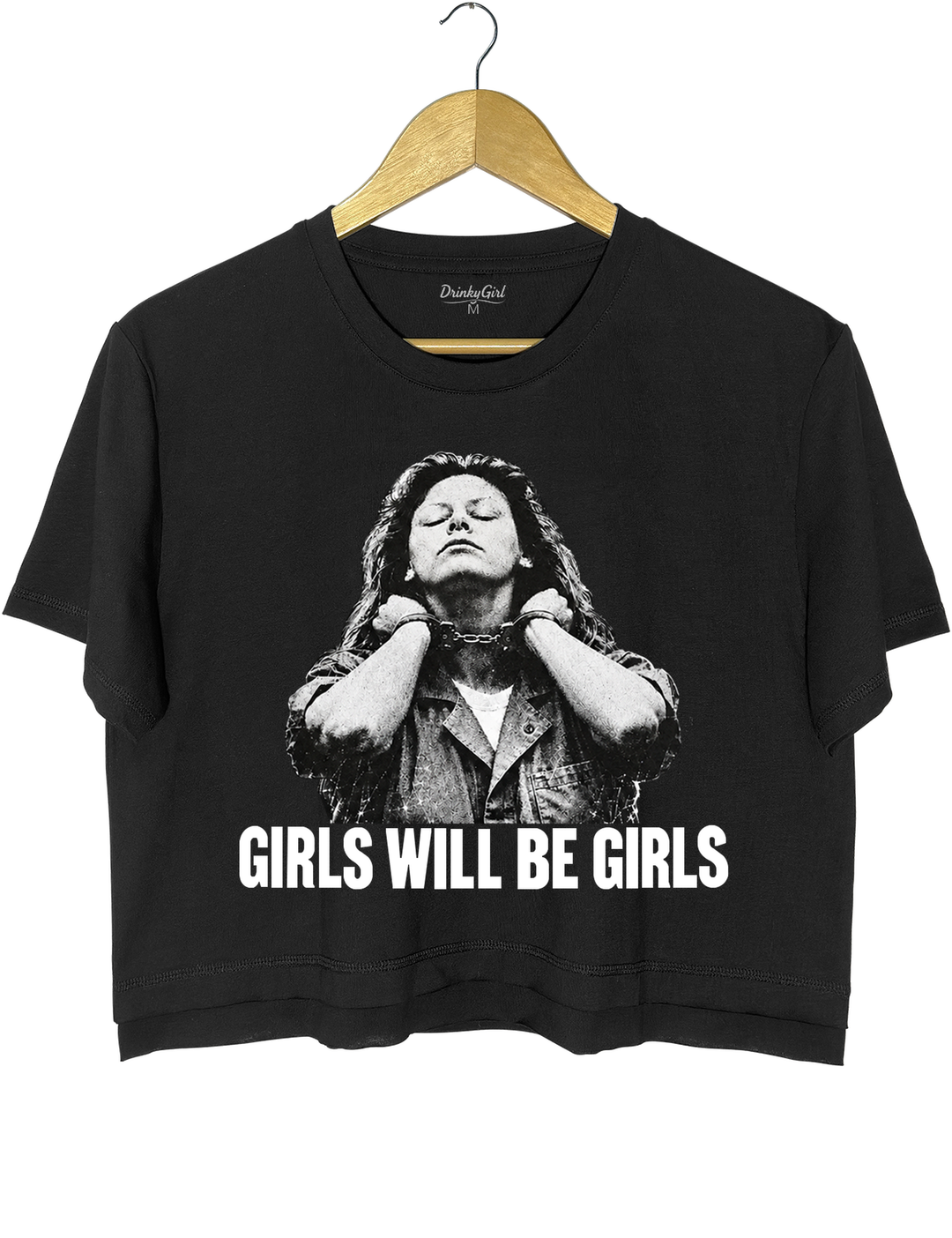 Aileen Wuornos Girls Will Be Girls Crop Top - Black