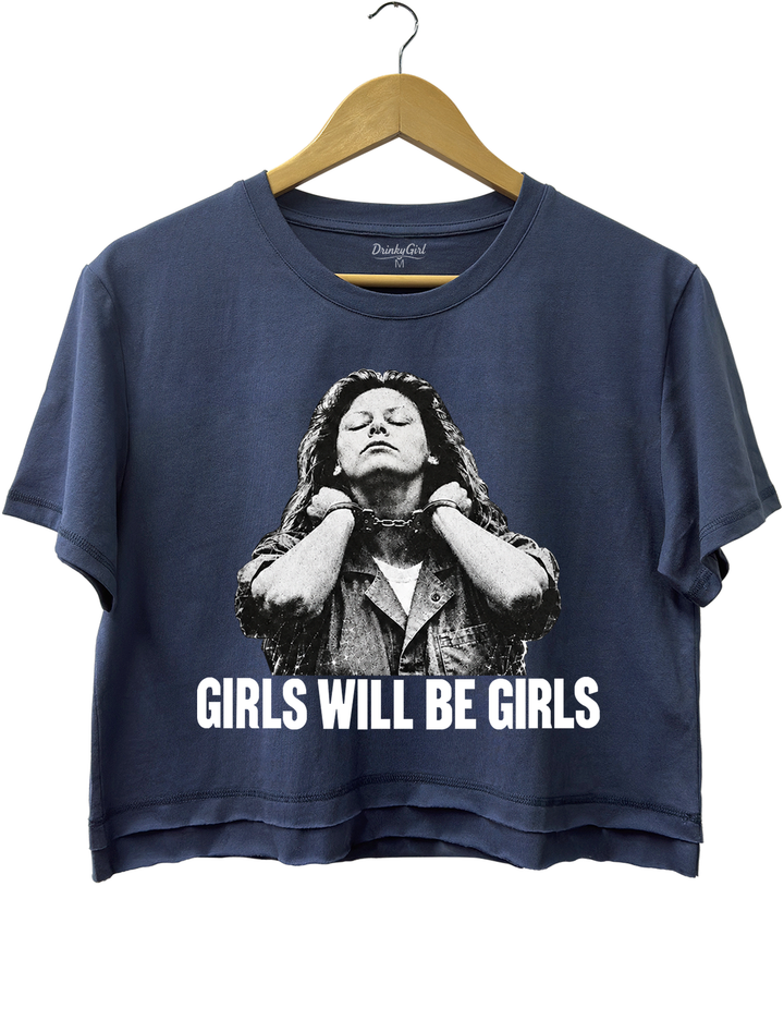 Aileen Wuornos Girls Will Be Girls Crop Top - Navy Blue