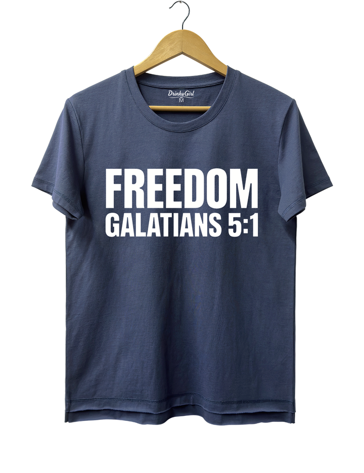 Freedom Galatians 5:1 Tee - Navy Blue