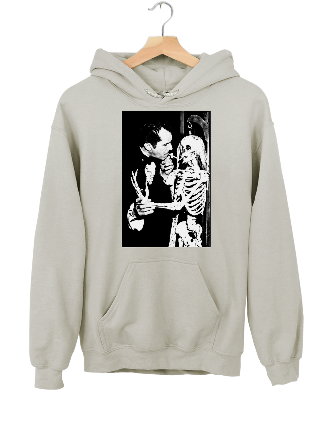 Vincent Price Gothic Classic Skeleton Hoodie - Gray