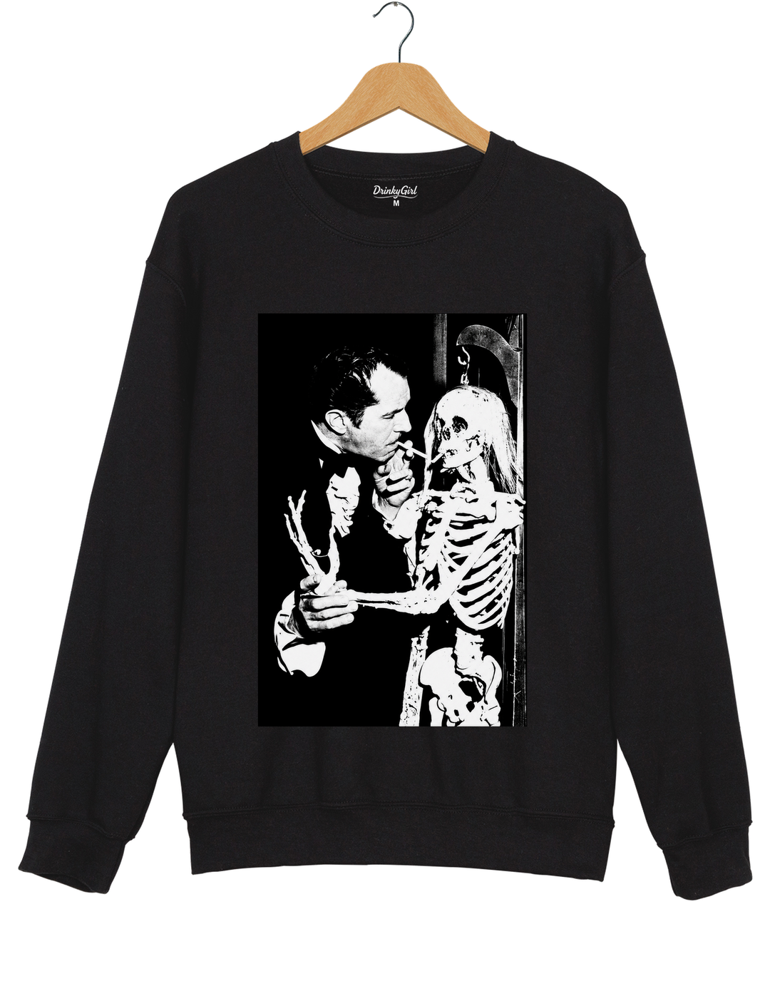 Vincent Price Gothic Classic Skeleton Sweatshirt - Black