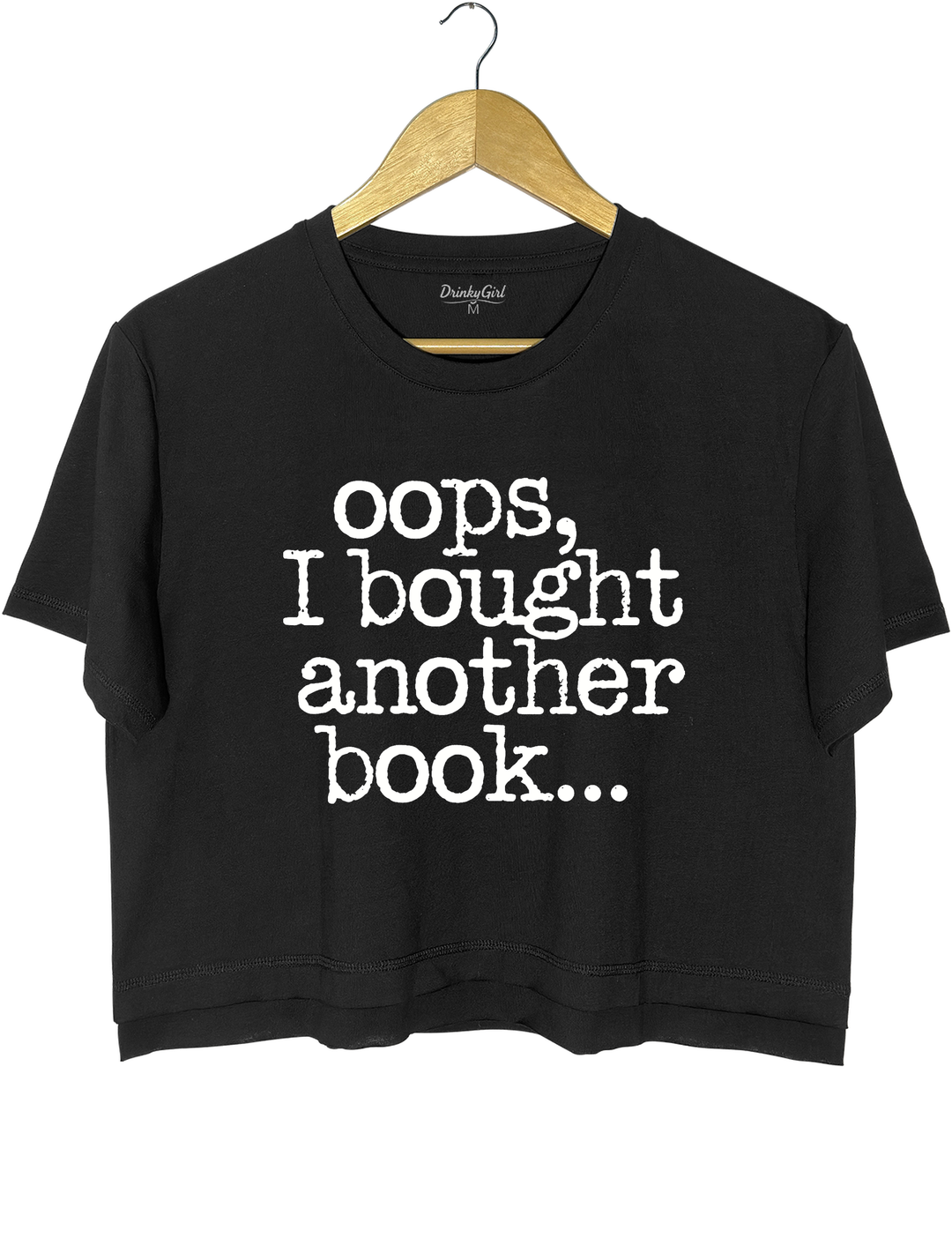 Oops I Bought Another Book Crop Top - Black